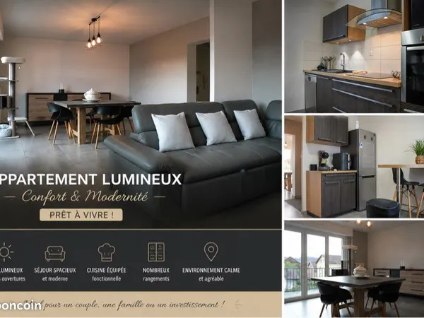 T3 85 m² avec garage fermé, 2 balcons et ascenseur