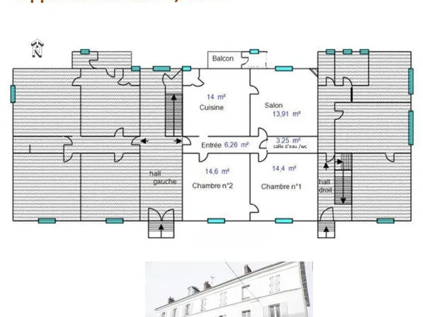 Appartement 3 pièces 68 m²