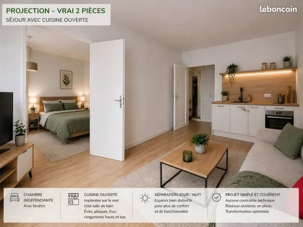 Appartement 2 pièces 35 m²
