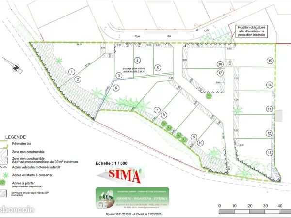 Terrain à bâtir de 590 m² à SAINT-CHRISTOPHE-DU-BOIS (49)