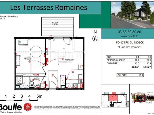 Truchtersheim - Appartement 2 pièces neuf avec balcon- Premièr