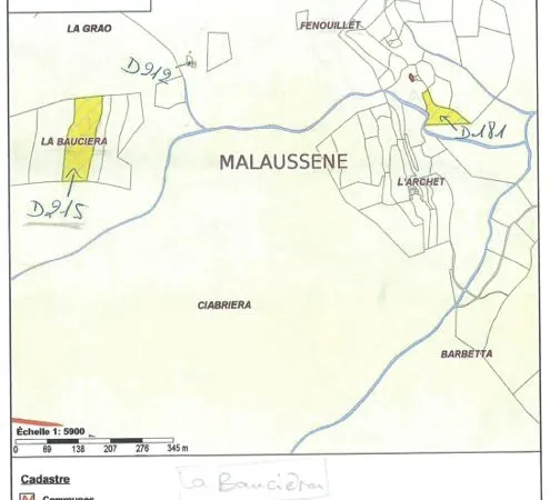 7 parcelles de Terre à vendre à Malaussène (non constructibles, département 06, arriere-pays nicois)