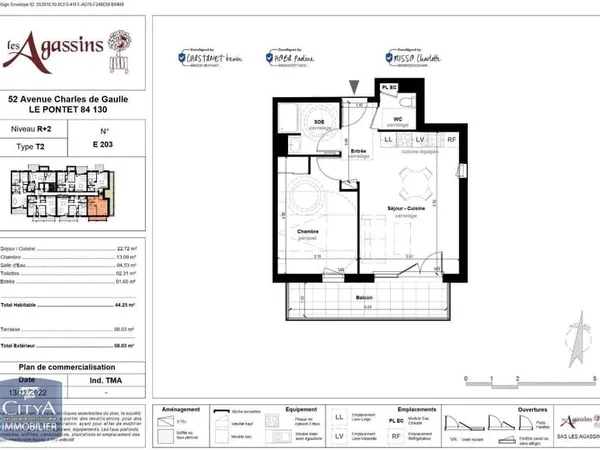 Appartement 2 pièces 44 m²