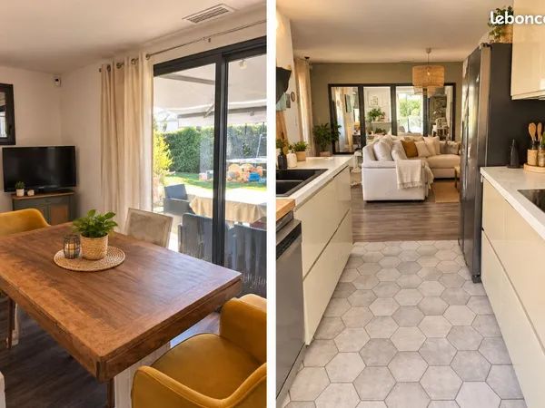 Maison comtemporaine de 101 m² avec piscine - 3 chambres - terrain d'environ 450 m²