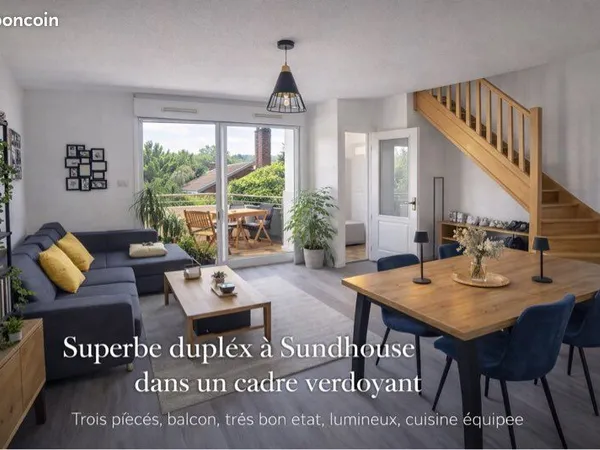 À VENDRE - Magnifique duplex F3 de 70 m² avec balcon et parking privé - Sundhouse