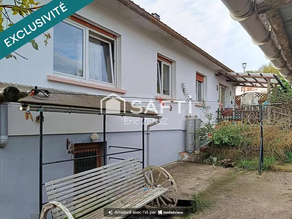 Maison de 85m² avec 3 chambres sur 1 seul niveau.