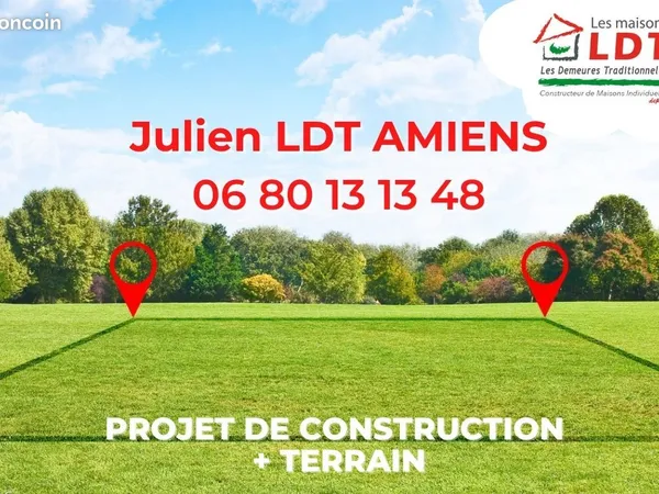 Terrain 800 m² Bertangles