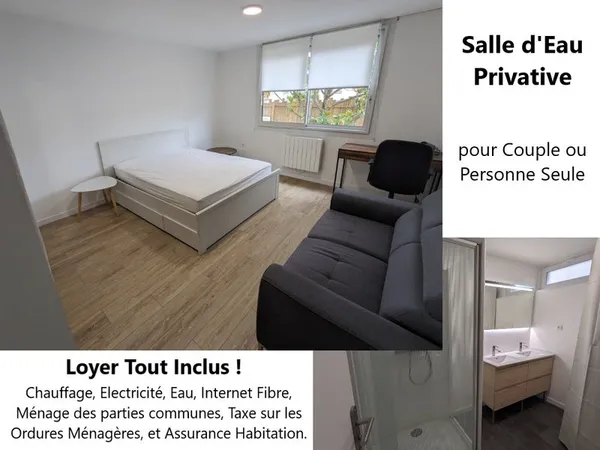 Chambres meublées avec Salles d’Eau Privatives