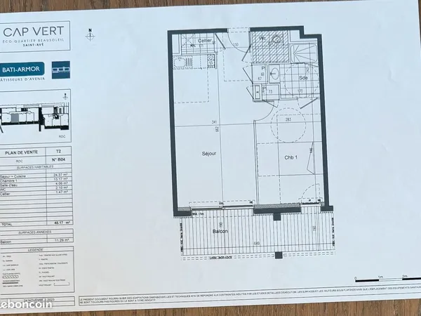 Location appartement T2 à SAINT-AVÉ (56890)