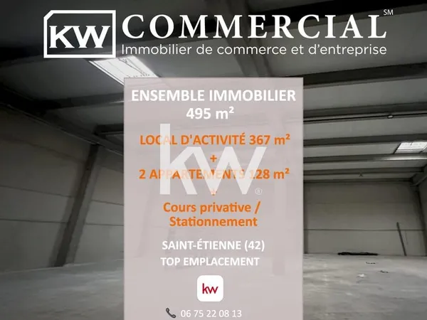 Ensemble immobilier 495 m² - Local d'activité + 2 appartem