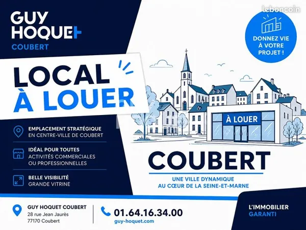 Local commercial 70 m² COUBERT