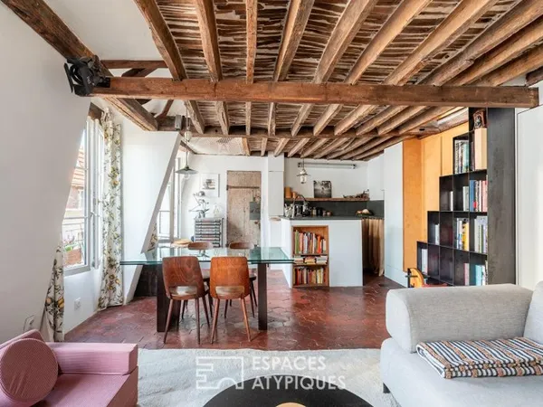 Duplex de charme sous les toits à Bastille