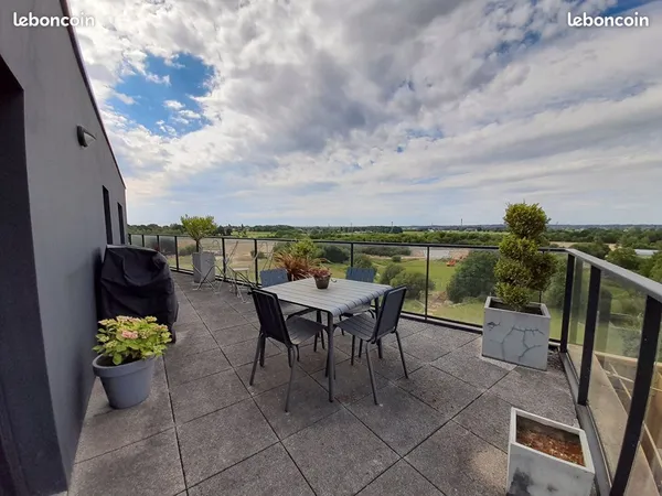 T3 Rennes beauregard - dernier étage, terrasse 26m2, vue dégagée