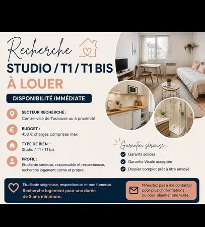 Appartement Location Toulouse 1p 15m² 450€