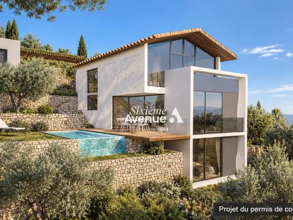Hauteurs de Grasse - Villa individuelle à terminer - Terrain de 550 m² - Vue Mer