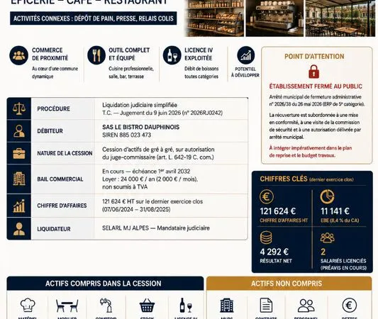 Bar, épicerie, restaurant 100 m² DOISSIN