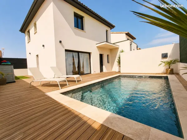 Narbonne Crabit - Maison récente T4 + bureau, piscine, garage