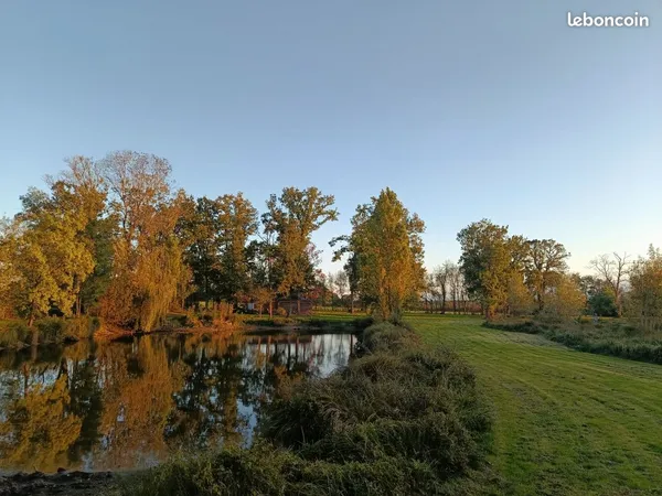 Terrain avec étang