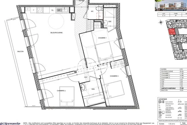 Appartement 4 pièces 80 m²