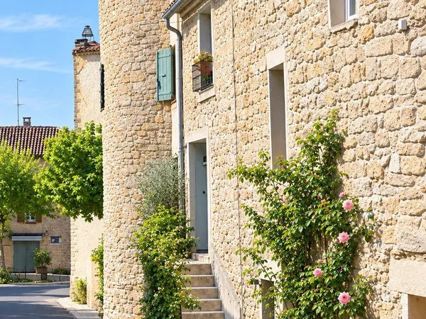 Maison de village en pierre avec garage et balcon - Lagnes ent