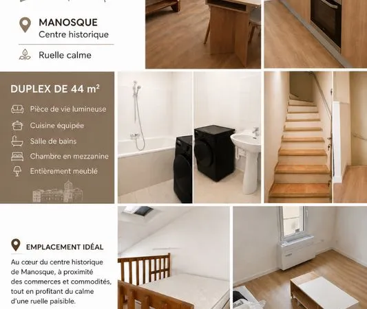 🏡 à louer - duplex meublé - centre historique de manosque
