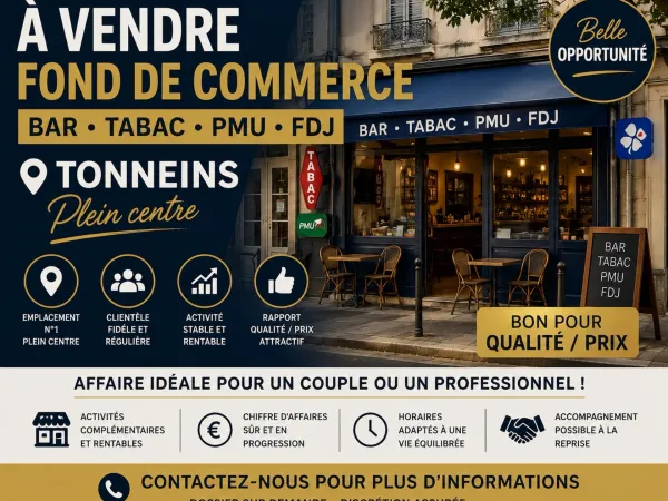Fonds de commerce 3 pièces