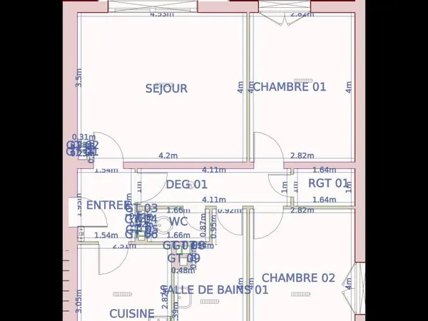 Appartement 3 pièces 65 m²