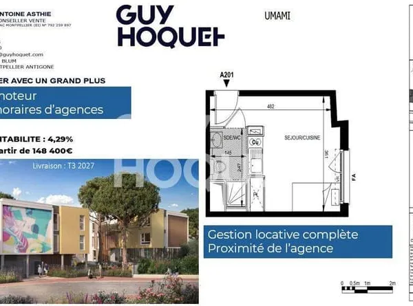 Appartement 1 pièce 17 m²