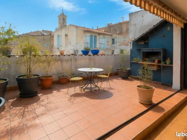 Béziers Centre - Duplex 120 m² avec terrasse tropézienne - Vendu loué
