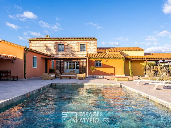 Propriété de style mas avec piscine et vue sur les Albères
