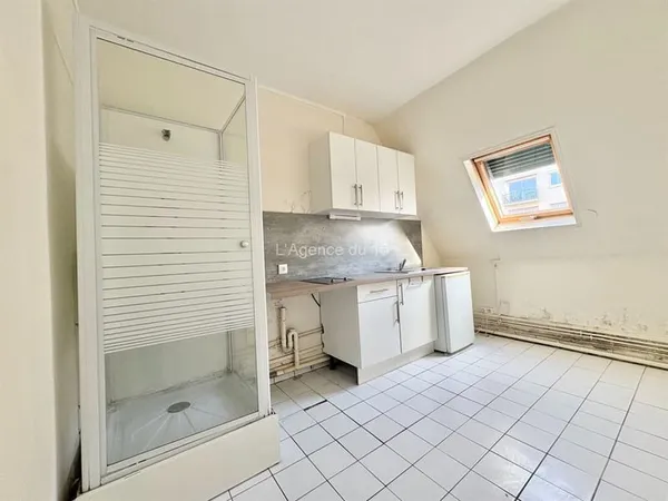 MAIRIE DU XVème / STUDETTE AVEC KITCHENETTE ET DOUCHE / PAR ASCENSEUR PRINCIPAL / IDEAL BUREAU OU PI