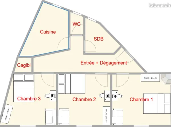 ✨ Chambre meublée - Colocation féminine - Paris 15e Convention - 740 CC - Décembre 2026
