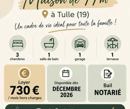 À louer maison 99m2 Tulle