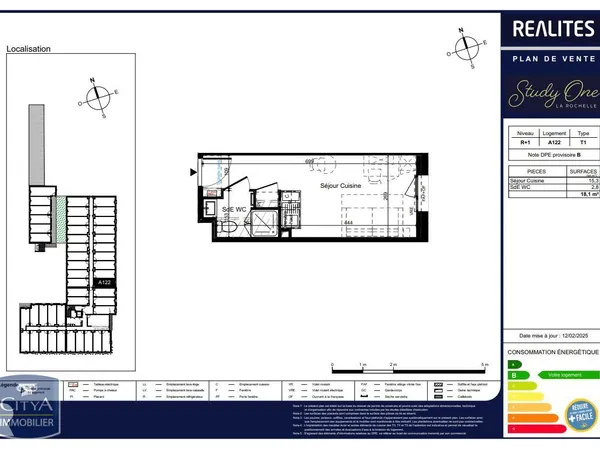 Appartement 1 pièce 18 m²