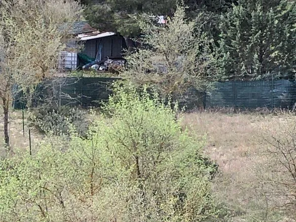 Terrain avec petite cabane