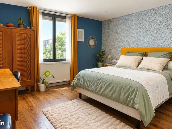 Chambre meublée + salon et SDB privatifs