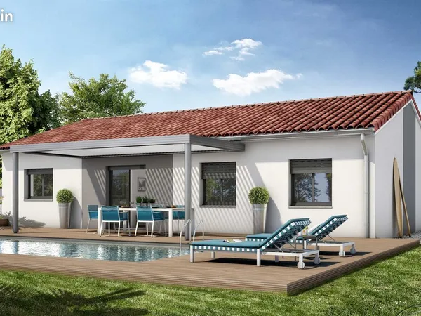 Maison neuve 90 m² à Ceyras - 3 chambres, terrain viabilisé 342 m² avec garage