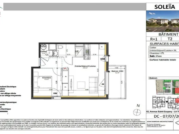 T2 lumineux avec balcon, cellier et parking