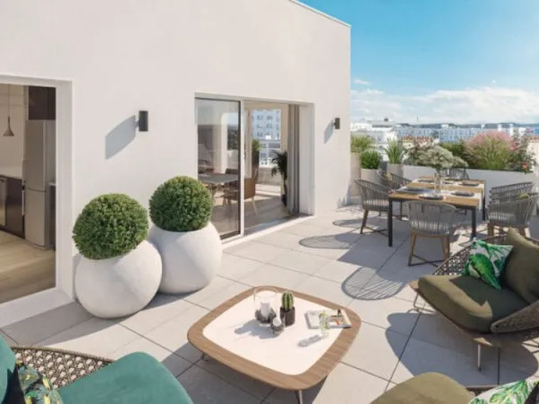 OPPORTUNITE: GRAND Type 5 DERNIER ETAGE avec 38 m2 de TERRASSES à la limite du GRAND LARGE !