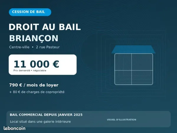 Droit au bail à céder - Local commercial - Briançon centre