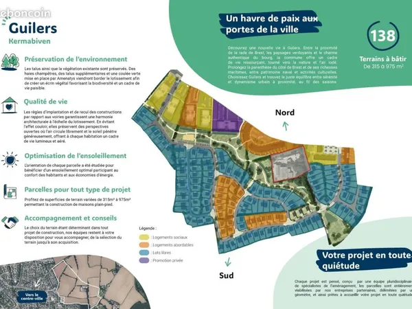 Terrain 379 m² Guilers