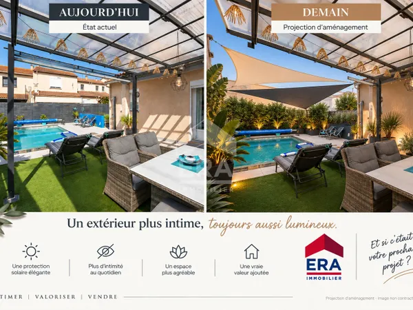 Canet en Roussillon : Maison trois faces 6 pièces avec piscine à vendre