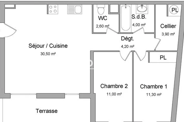 Appartement 3 pièces 68 m²