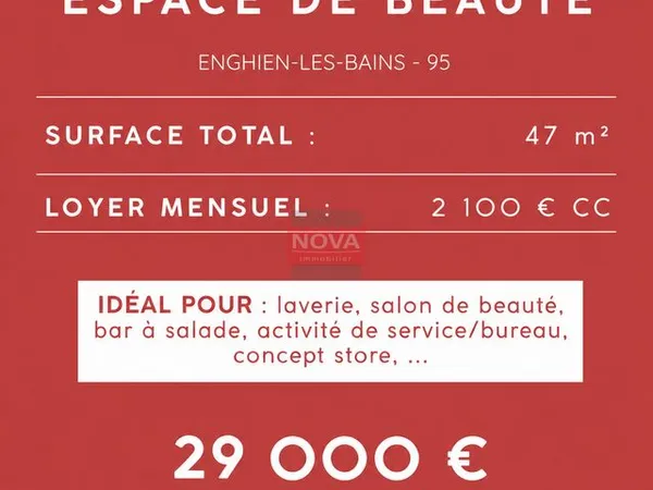 Local commercial 47 m² Enghien-les-Bains