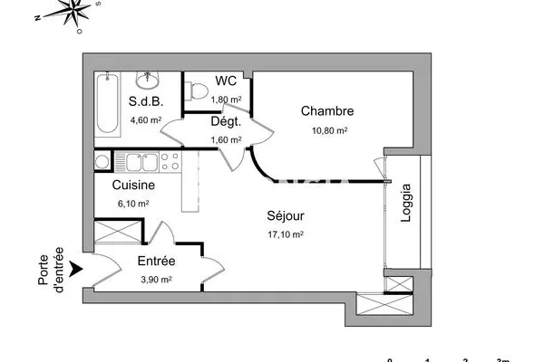 Appartement 2 pièces 46 m²