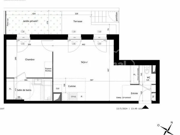 Appartement 2 pièces 45 m²