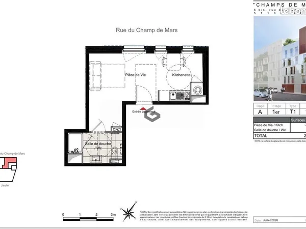 Appartement 1 pièce 27 m²