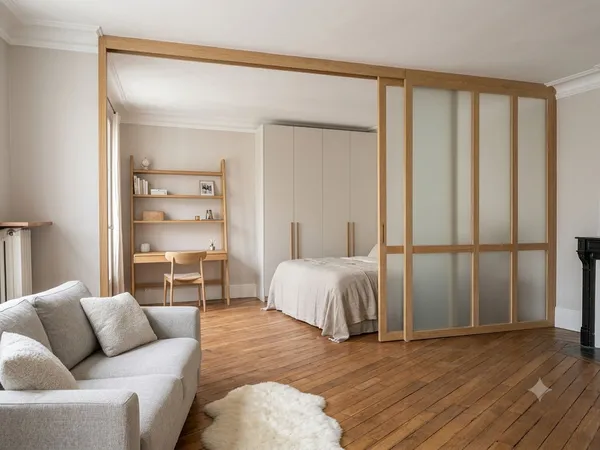 Grand studio avec cachet et fort potentiel en 2 pièces