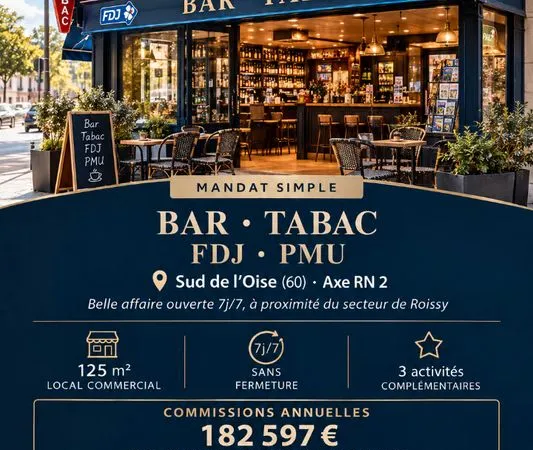 Bar, tabac 125 m² LE PLESSIS BELLEVILLE