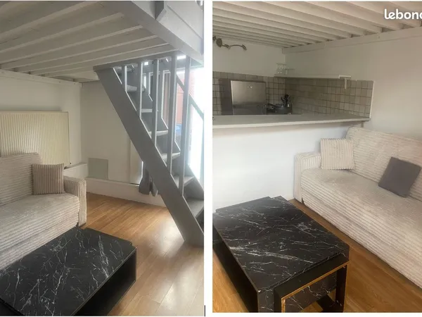 Studio duplex meublé 30 m² - Métro à 1 min - Tourcoing (59200)